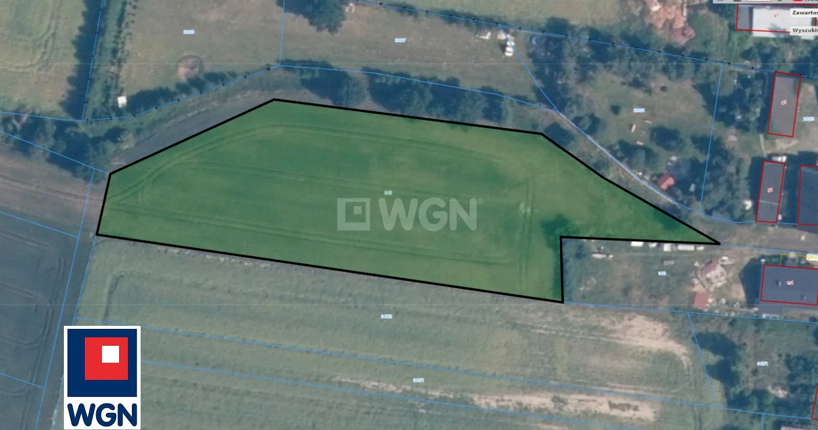 Grunt budowlany jednorodzinny na  sprzedaż Gołaszyn - Gołaszyn, gm Nowe Miasteczko, działka 6200 m2 z warunkami zabudowy na 3 domy.