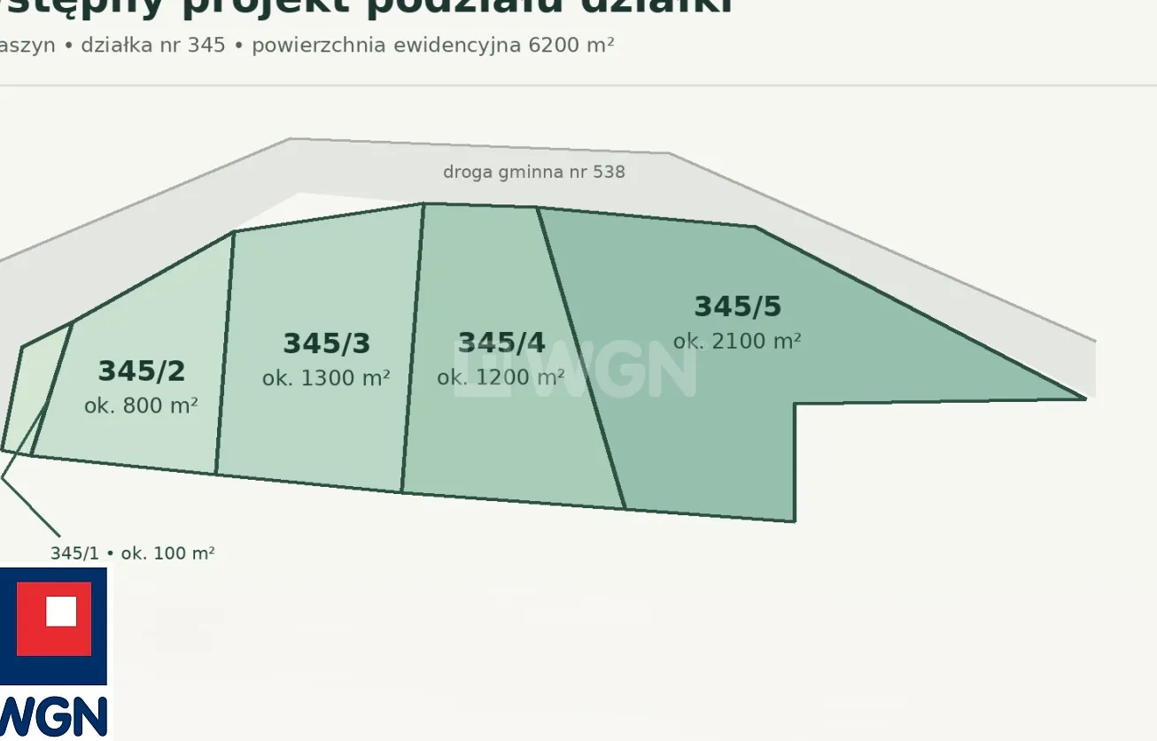Grunt budowlany jednorodzinny na  sprzedaż Gołaszyn - Gołaszyn, gm Nowe Miasteczko, działka 6200 m2 z warunkami zabudowy na 3 domy.